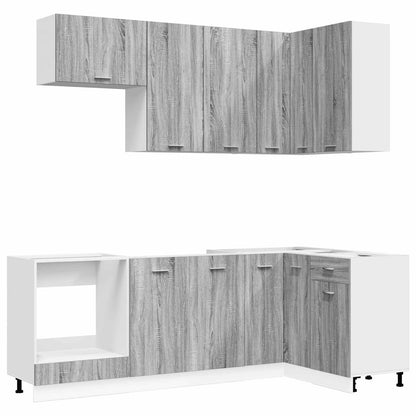 Keukenblok LYON 8 st Grijs Sonoma Bewerkt hout