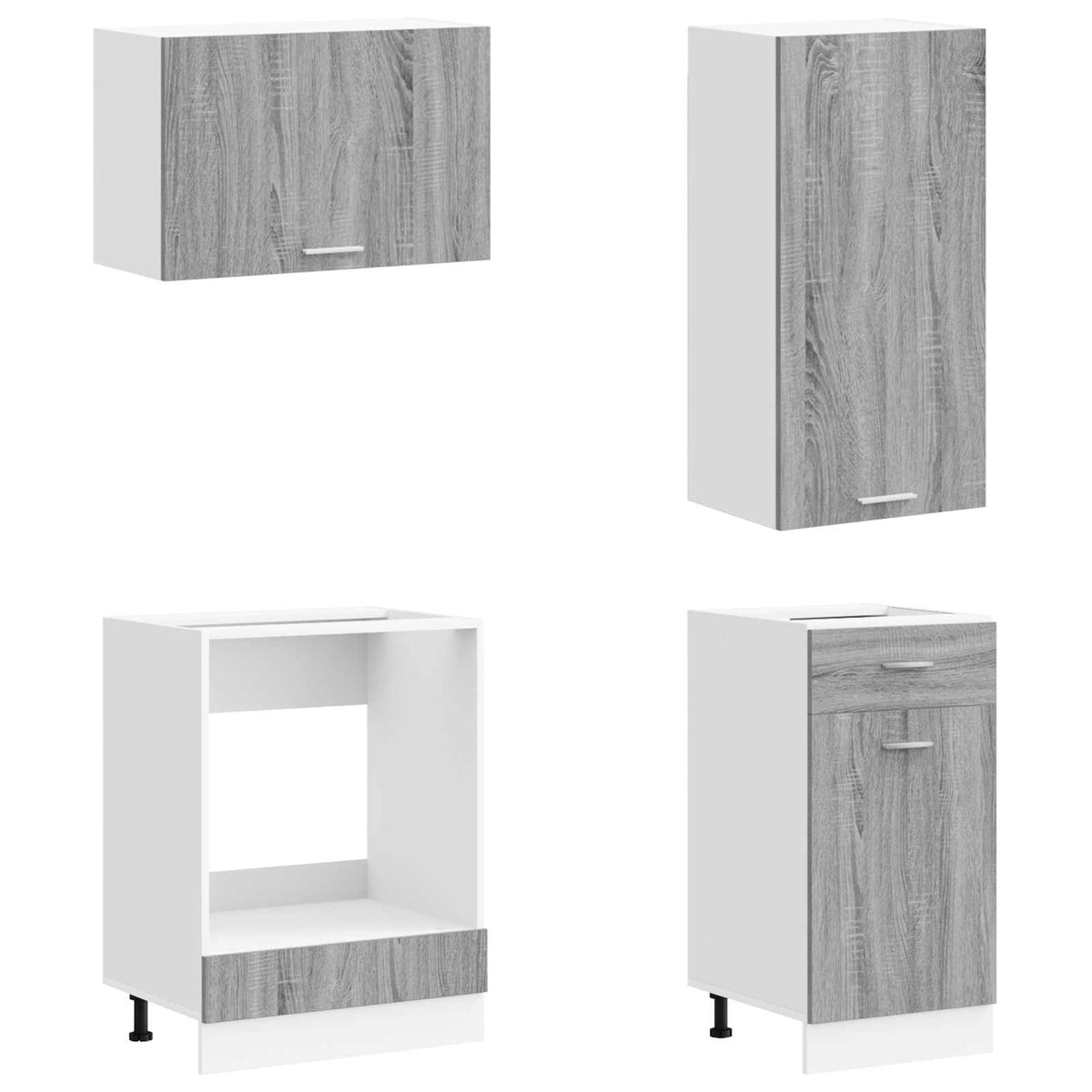 Keukenblok LYON 8 st Grijs Sonoma Bewerkt hout