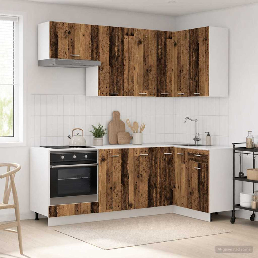 Keukenblok LYON 8 pcs Oud hout Bewerkt hout