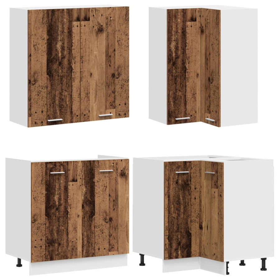 Keukenblok LYON 8 pcs Oud hout Bewerkt hout