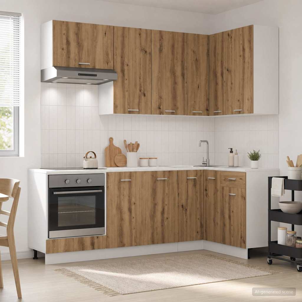 Keukenblok LYON 8 pcs Artisanaal eiken Bewerkt hout