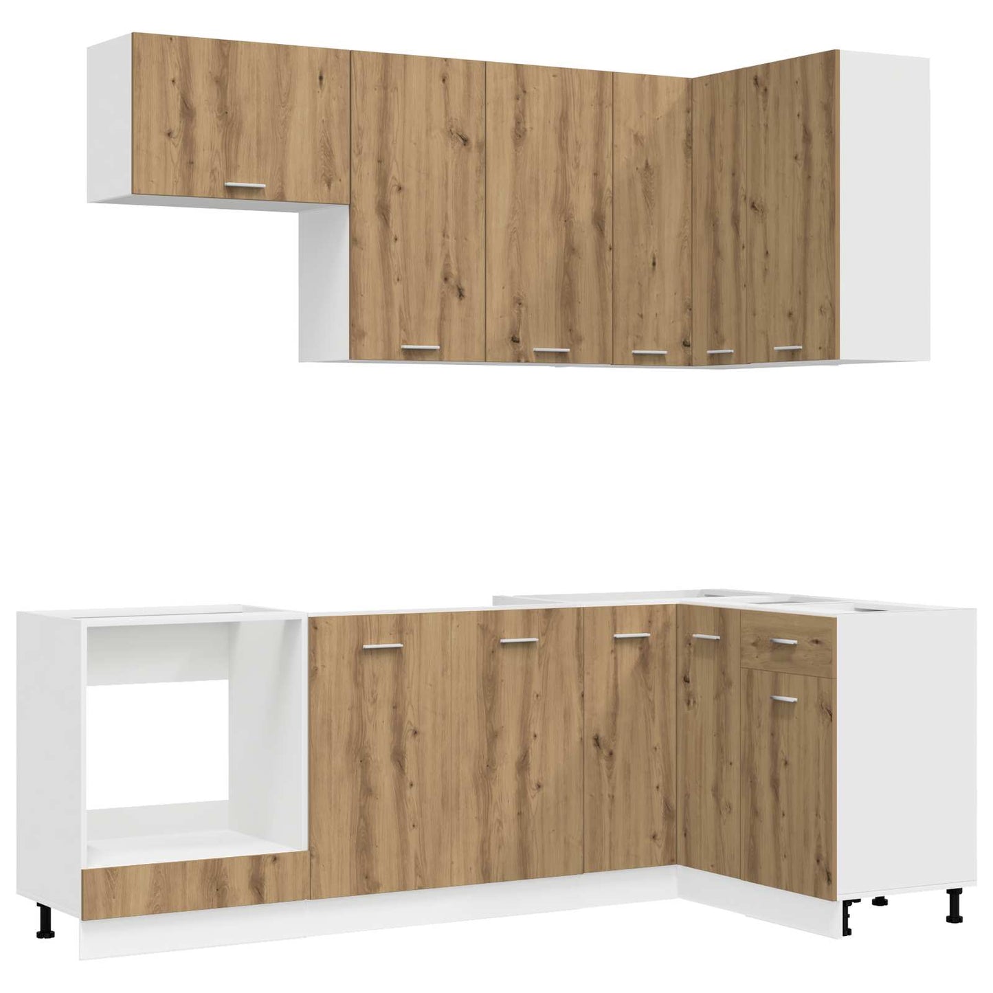Keukenblok LYON 8 pcs Artisanaal eiken Bewerkt hout