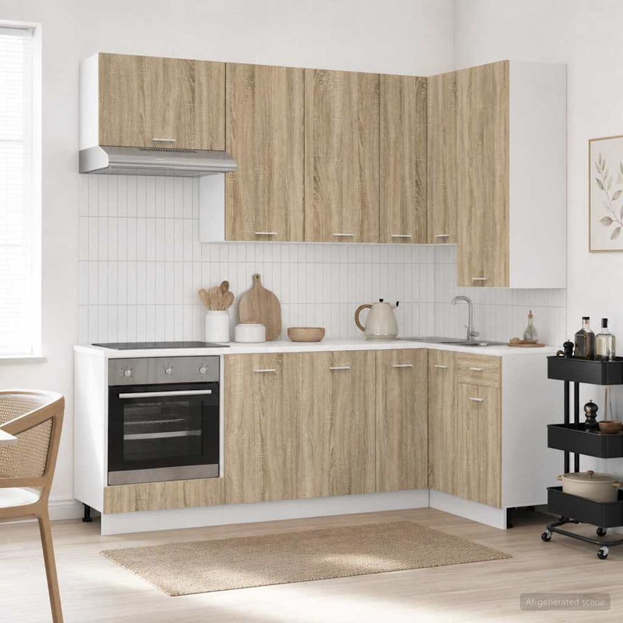 Keukenblok LYON 8 pcs Sonoma Eiken Bewerkt hout