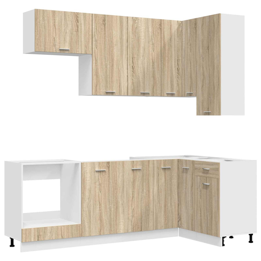 Keukenblok LYON 8 pcs Sonoma Eiken Bewerkt hout