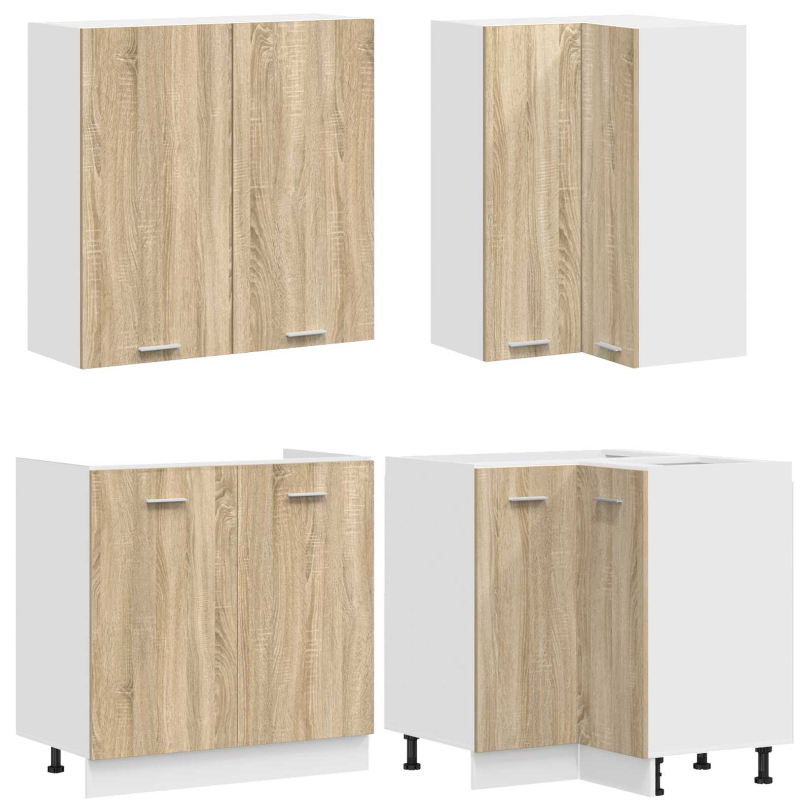 Keukenblok LYON 8 pcs Sonoma Eiken Bewerkt hout