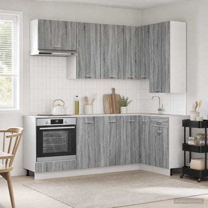 Keukenblok LYON 8 st Grijs Sonoma Bewerkt hout