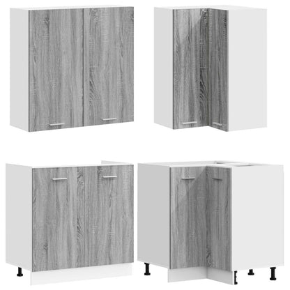 Keukenblok LYON 8 st Grijs Sonoma Bewerkt hout