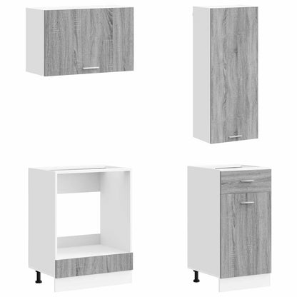 Keukenblok LYON 8 st Grijs Sonoma Bewerkt hout