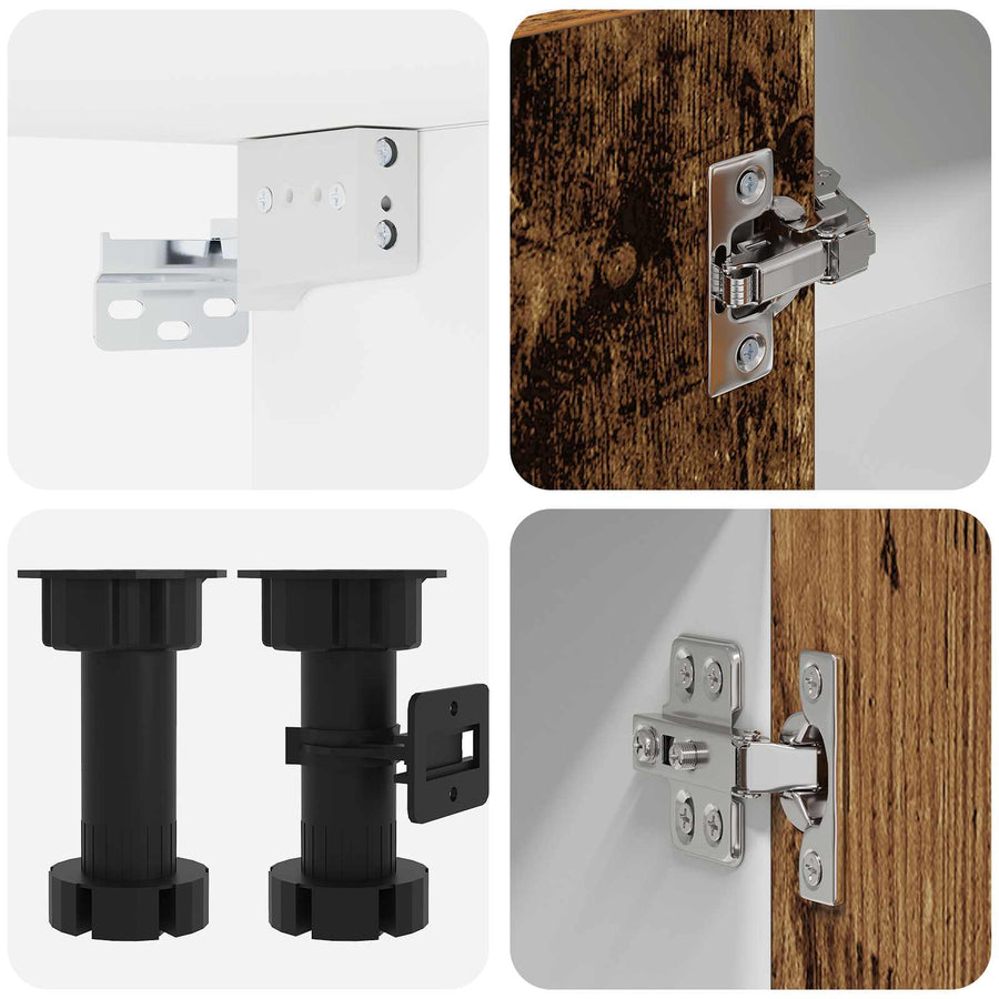 Keukenblok LYON 8 pcs Oud hout Bewerkt hout