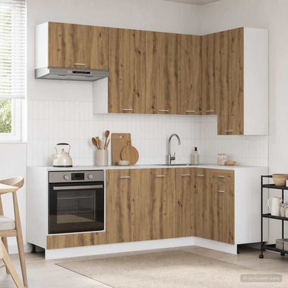 Keukenblok LYON 8 pcs Artisanaal eiken Bewerkt hout