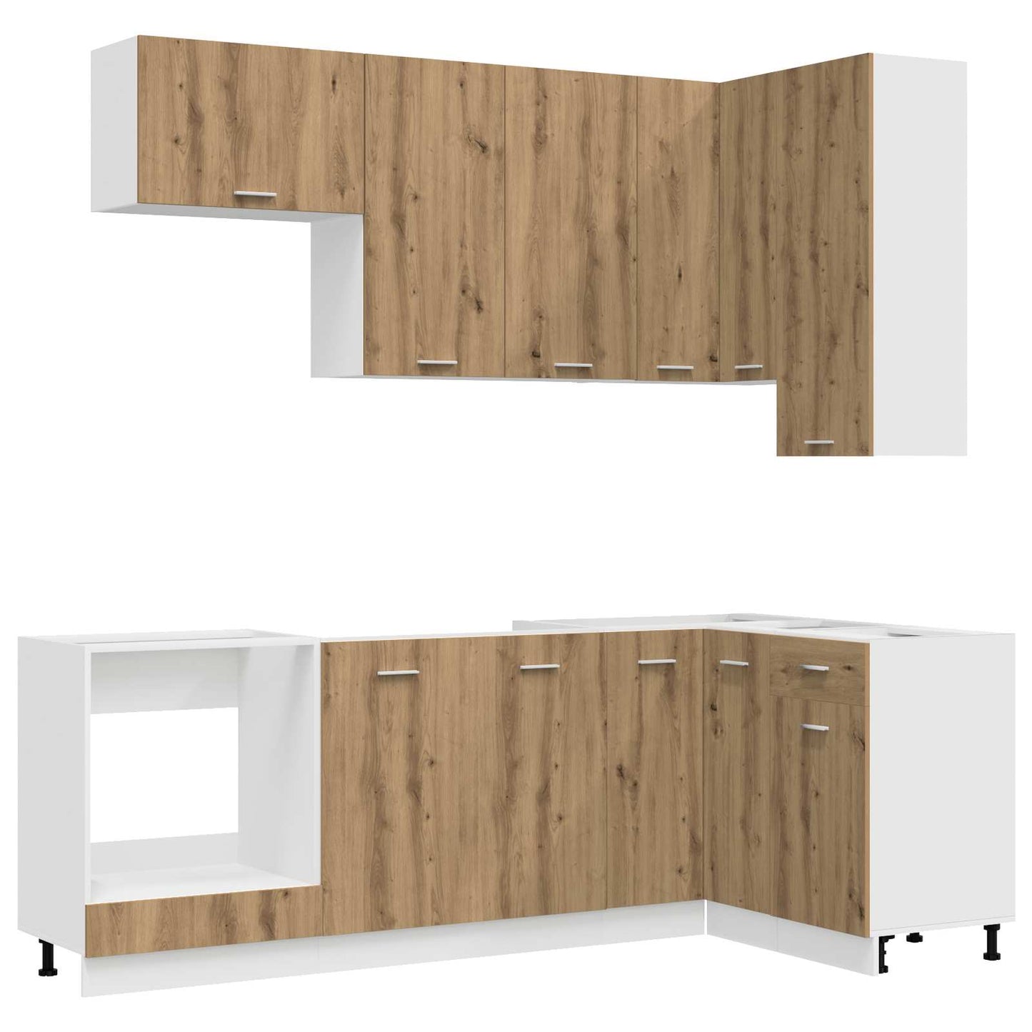 Keukenblok LYON 8 pcs Artisanaal eiken Bewerkt hout
