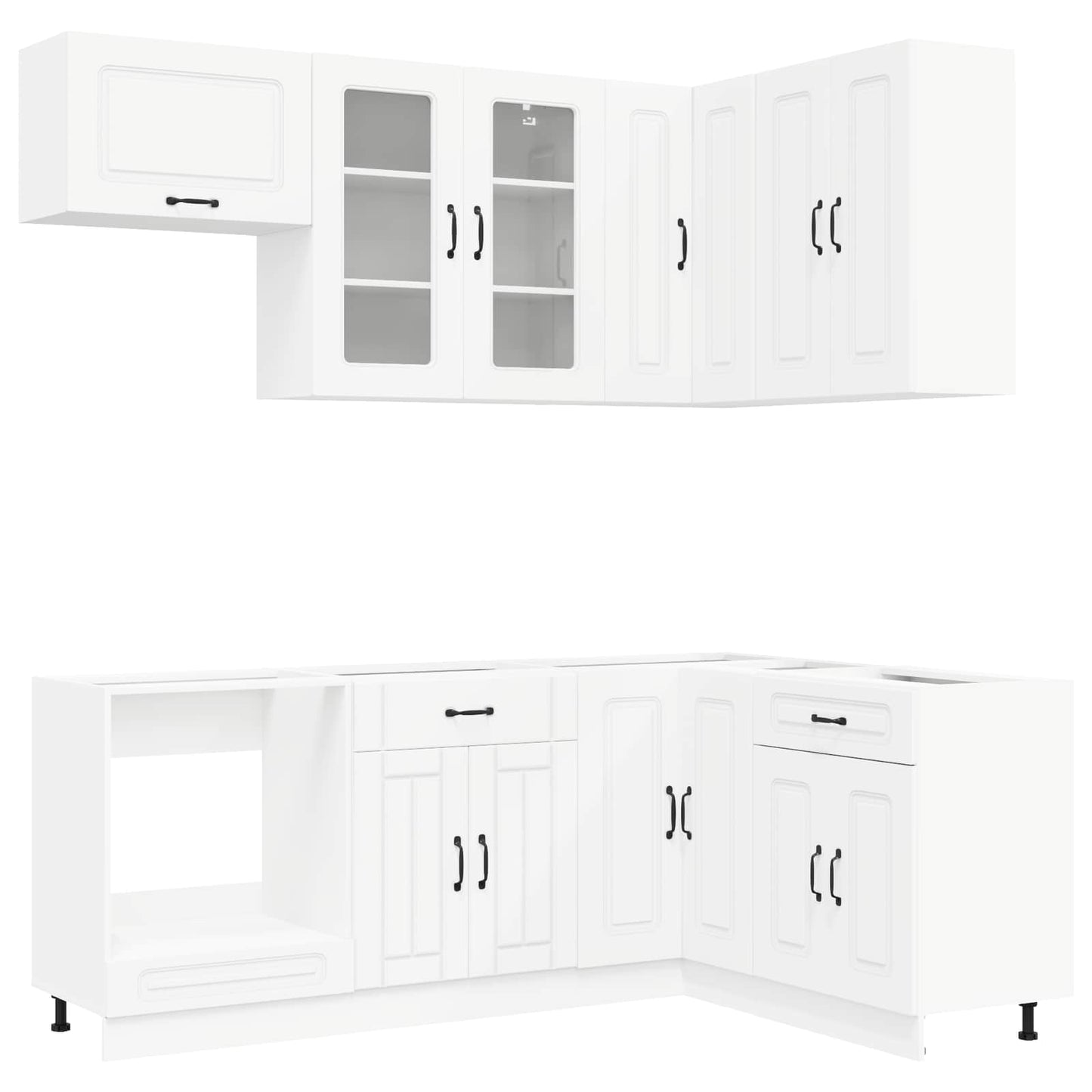Keukenblok KALMAR 8 pcs Wit Bewerkt hout