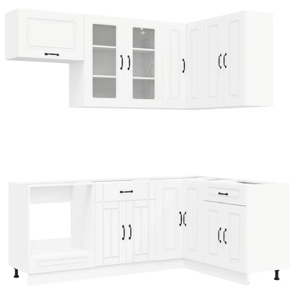 Keukenblok KALMAR 8 pcs Wit Bewerkt hout