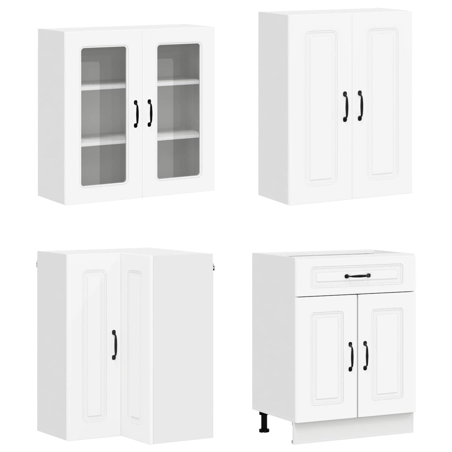 Keukenblok KALMAR 8 pcs Wit Bewerkt hout