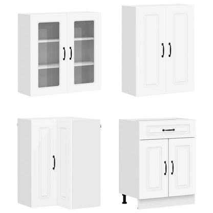 Keukenblok KALMAR 8 pcs Wit Bewerkt hout