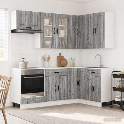 Keukenblok KALMAR 8 pcs Grijs Sonoma Bewerkt hout