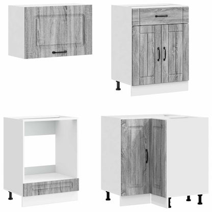 Keukenblok KALMAR 8 pcs Grijs Sonoma Bewerkt hout