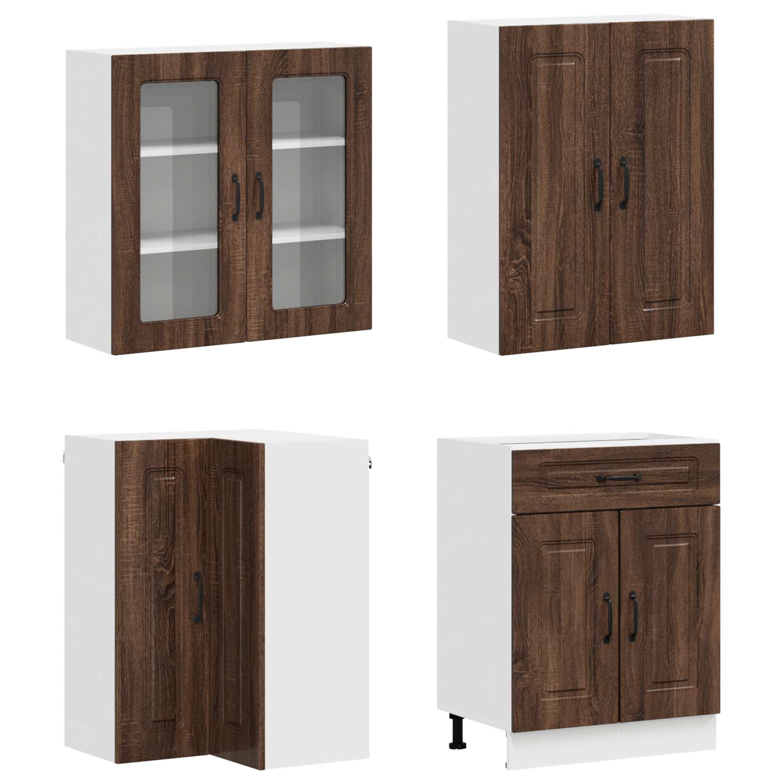 Keukenblok KALMAR 8 pcs Bruin eiken Bewerkt hout