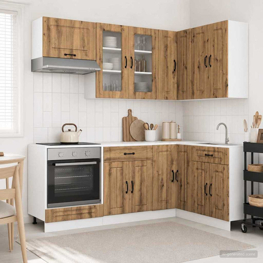 Keukenblok KALMAR 8 pcs Artisanaal eiken Bewerkt hout
