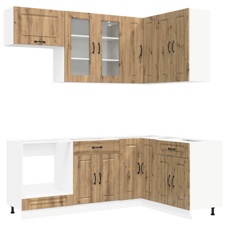 Keukenblok KALMAR 8 pcs Artisanaal eiken Bewerkt hout