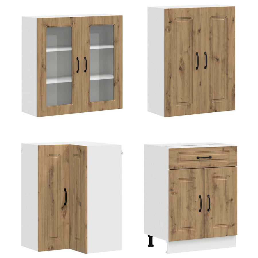 Keukenblok KALMAR 8 pcs Artisanaal eiken Bewerkt hout