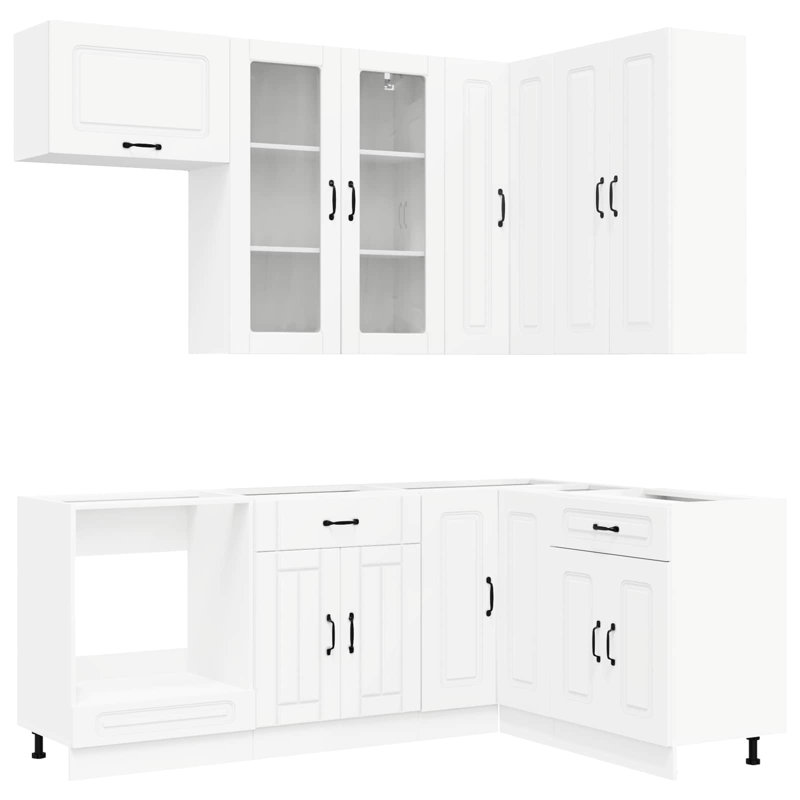 Keukenblok KALMAR 8 pcs Wit Bewerkt hout