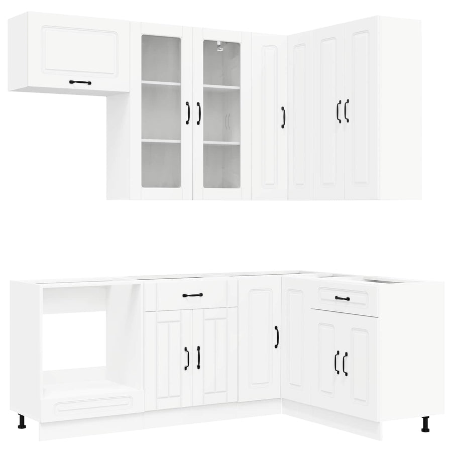 Keukenblok KALMAR 8 pcs Wit Bewerkt hout