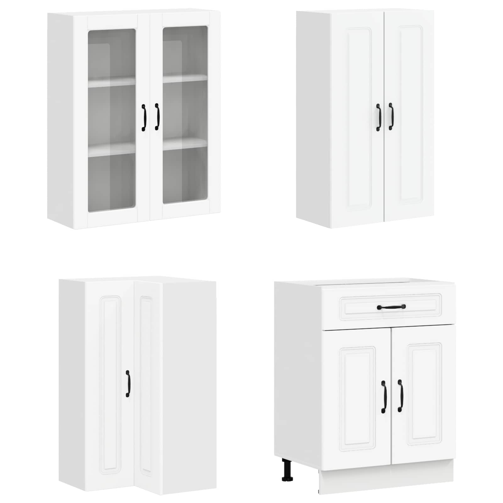 Keukenblok KALMAR 8 pcs Wit Bewerkt hout