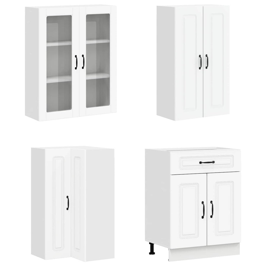Keukenblok KALMAR 8 pcs Wit Bewerkt hout