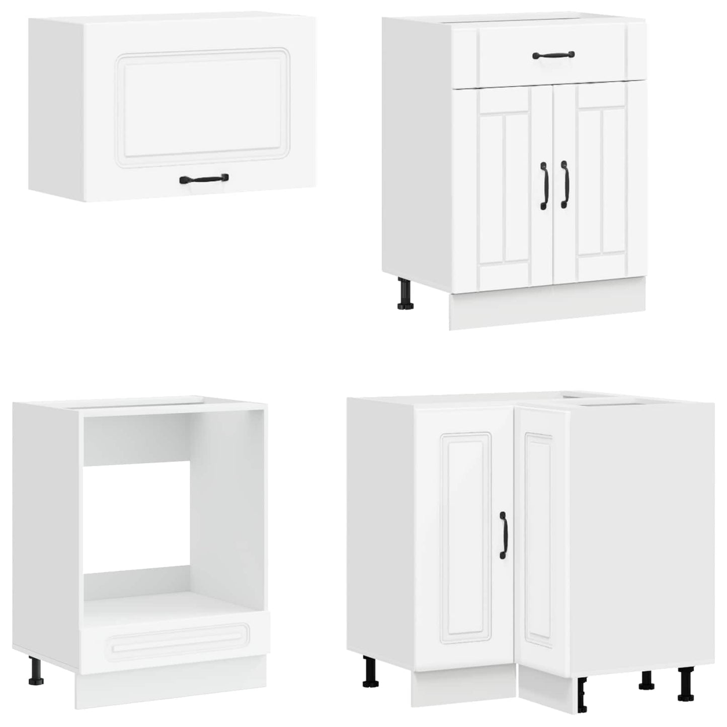 Keukenblok KALMAR 8 pcs Wit Bewerkt hout