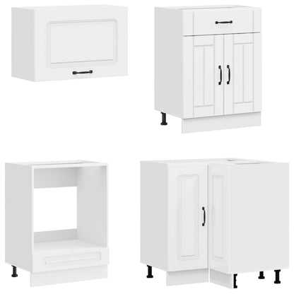 Keukenblok KALMAR 8 pcs Hoogglans Wit Bewerkt hout