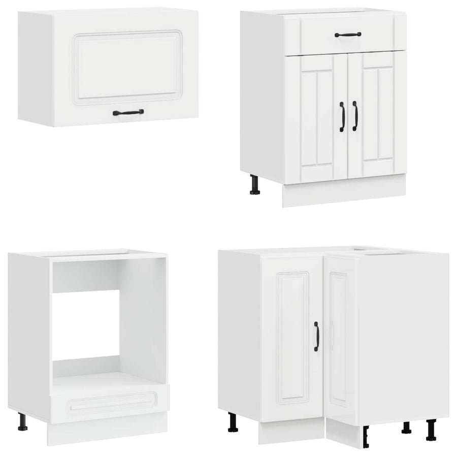 Keukenblok KALMAR 8 pcs Hoogglans Wit Bewerkt hout