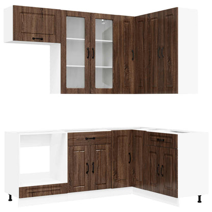Keukenblok KALMAR 8 pcs Bruin eiken Bewerkt hout