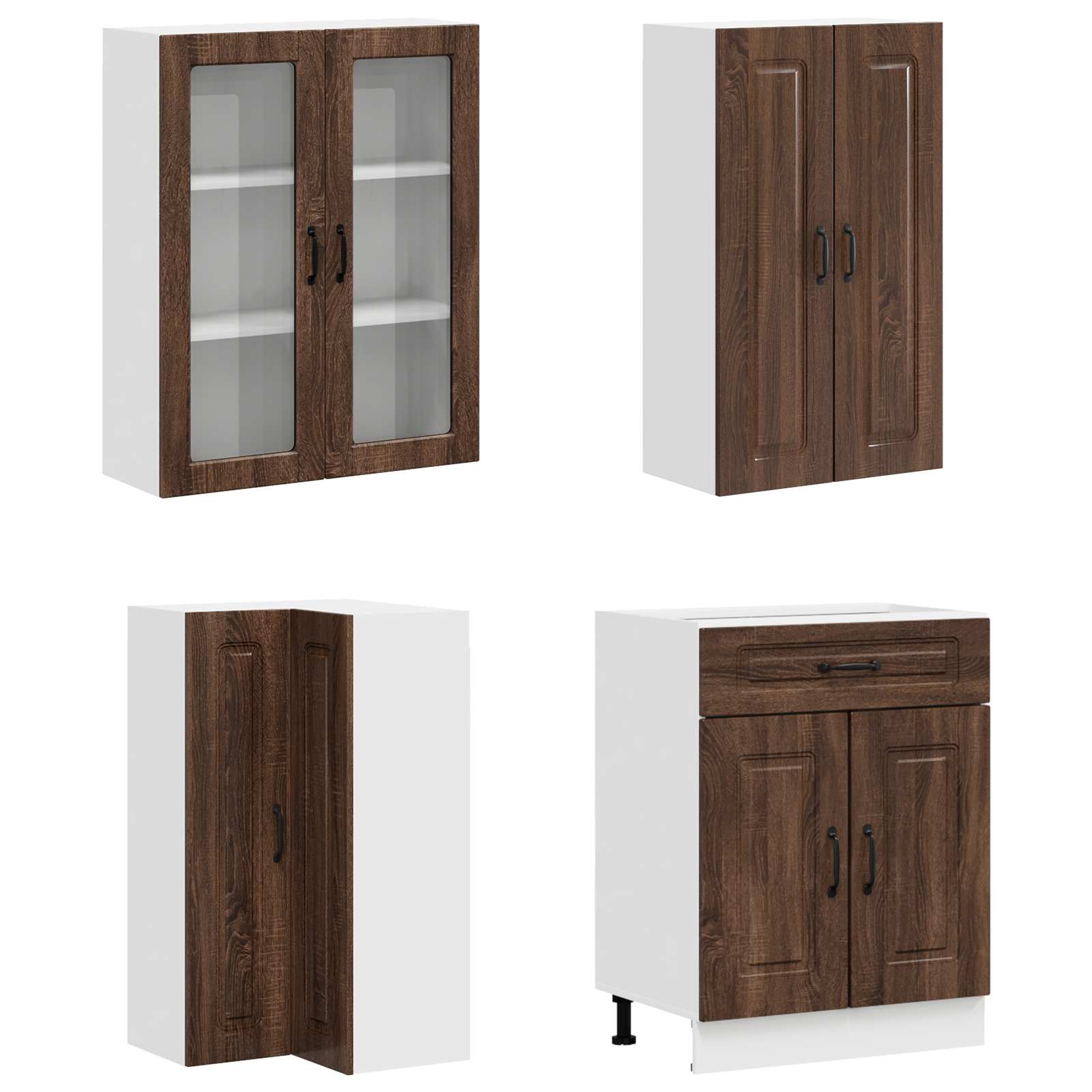 Keukenblok KALMAR 8 pcs Bruin eiken Bewerkt hout