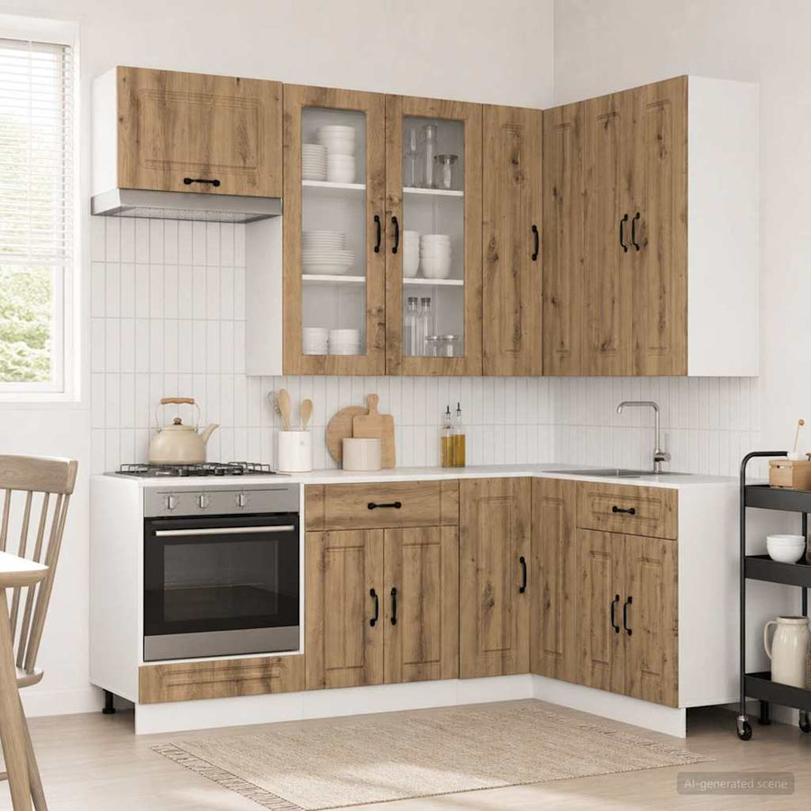 Keukenblok KALMAR 8 pcs Artisanaal eiken Bewerkt hout