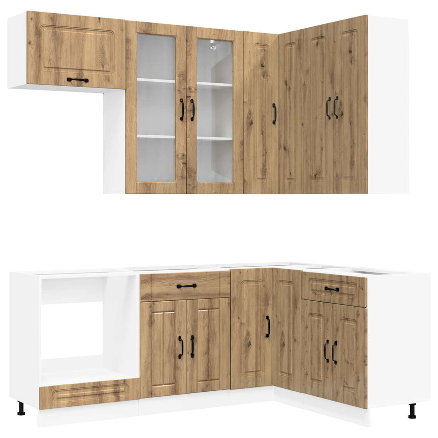 Keukenblok KALMAR 8 pcs Artisanaal eiken Bewerkt hout
