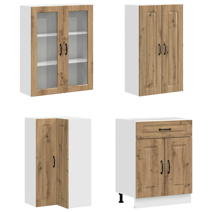 Keukenblok KALMAR 8 pcs Artisanaal eiken Bewerkt hout