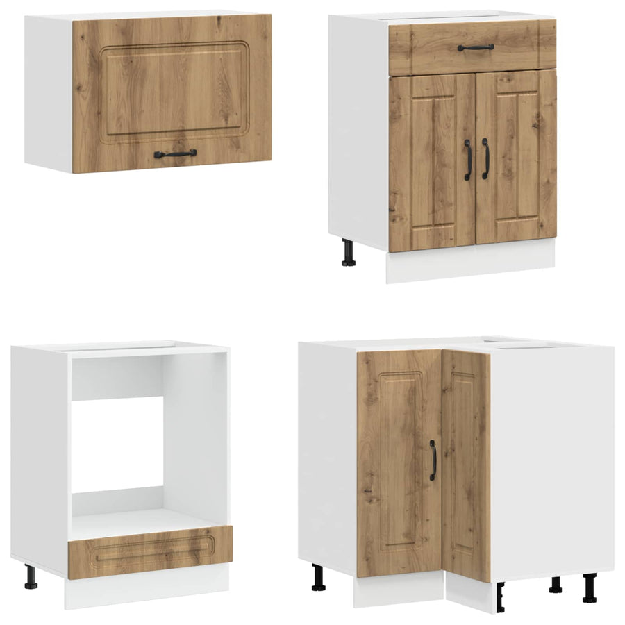 Keukenblok KALMAR 8 pcs Artisanaal eiken Bewerkt hout