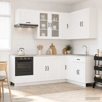 Keukenblok LUCCA 8 pcs Wit Bewerkt hout