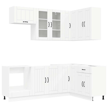 Keukenblok LUCCA 8 pcs Wit Bewerkt hout