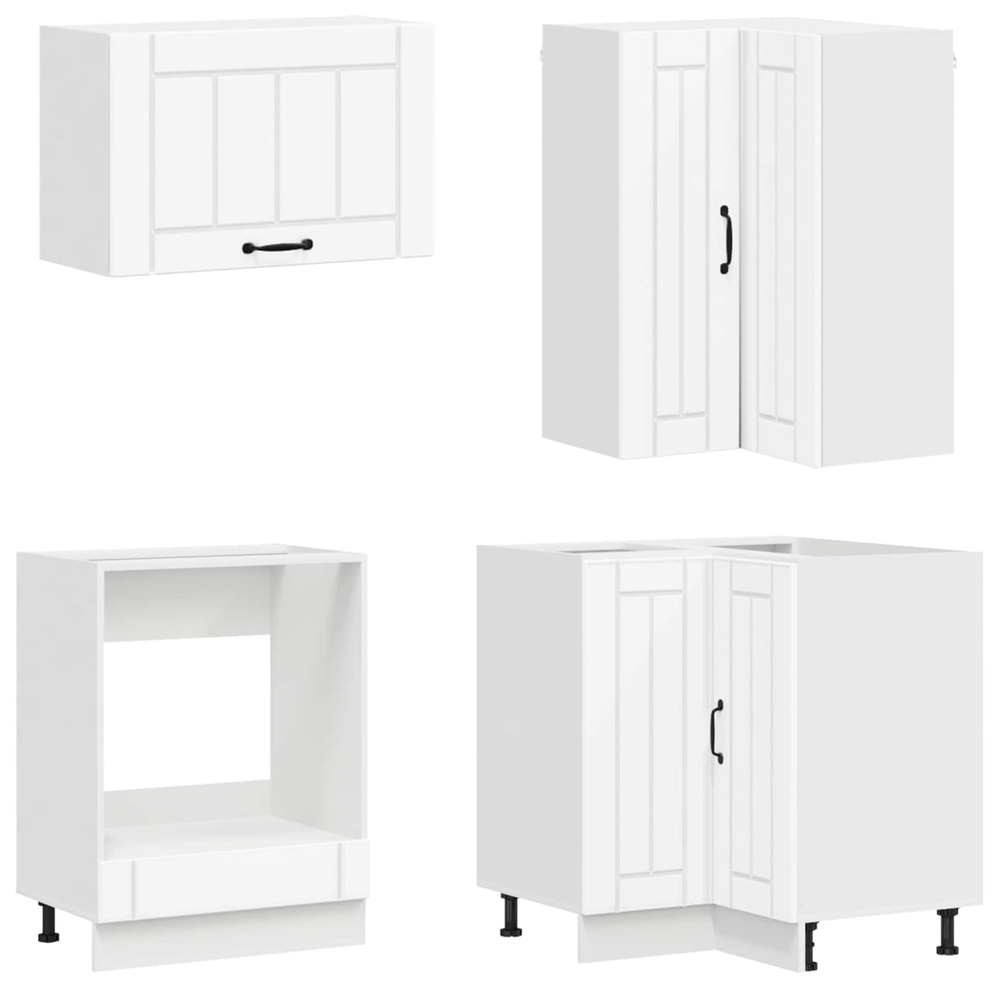 Keukenblok LUCCA 8 pcs Wit Bewerkt hout