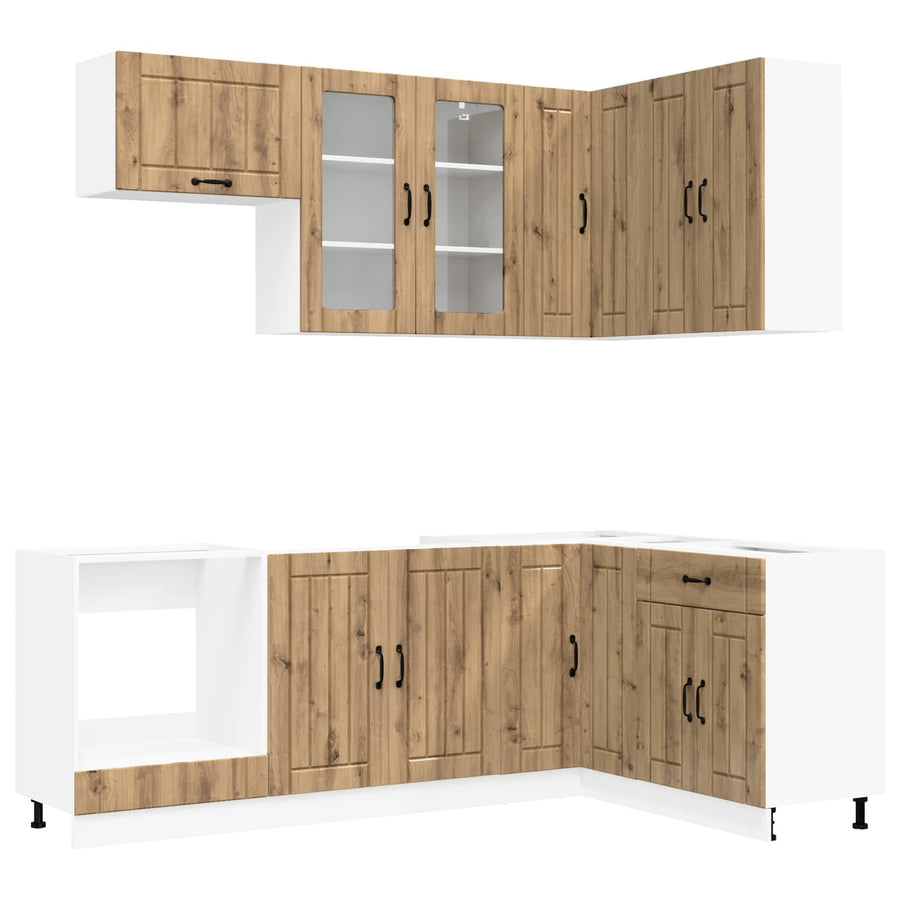 Keukenblok LUCCA 8 pcs Artisanaal eiken Bewerkt hout