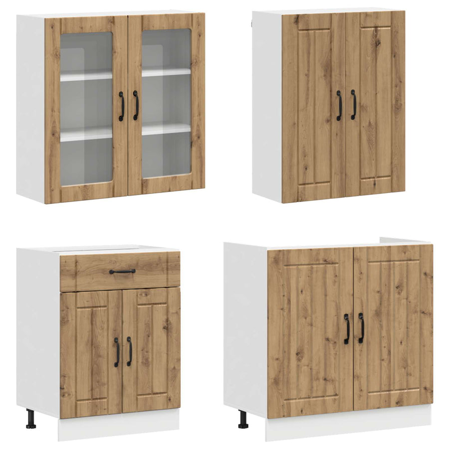 Keukenblok LUCCA 8 pcs Artisanaal eiken Bewerkt hout