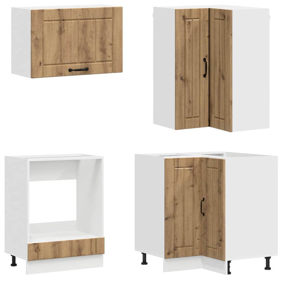 Keukenblok LUCCA 8 pcs Artisanaal eiken Bewerkt hout