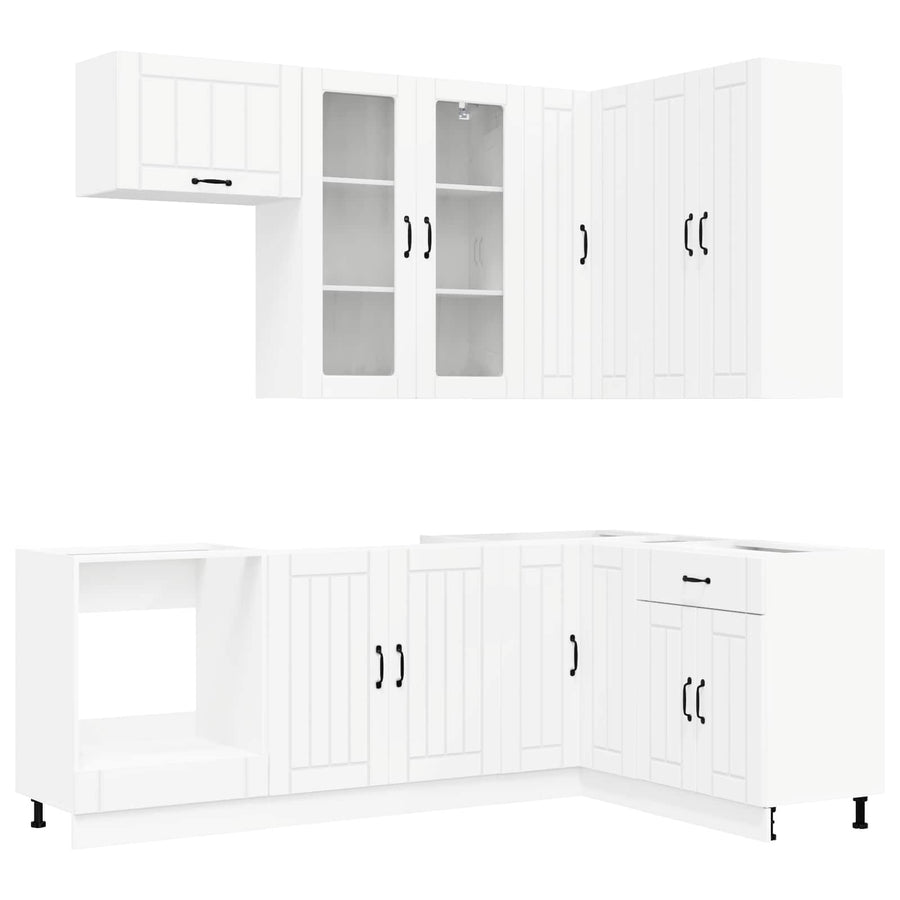 Keukenblok LUCCA 8 pcs Wit Bewerkt hout