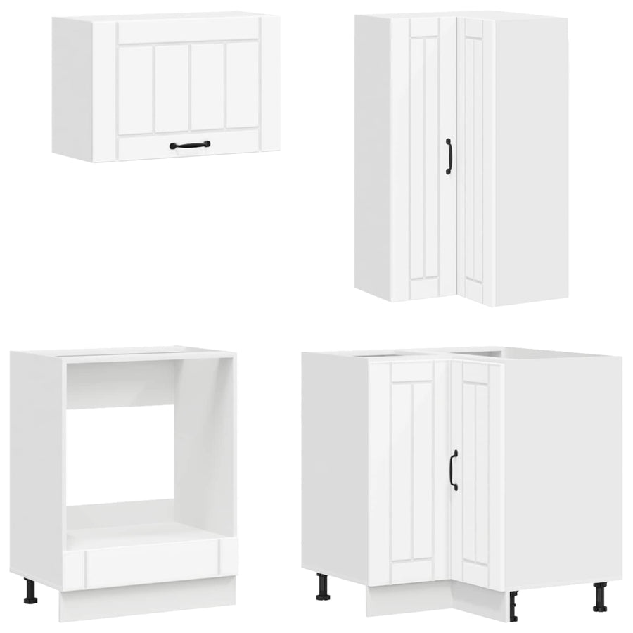 Keukenblok LUCCA 8 pcs Wit Bewerkt hout