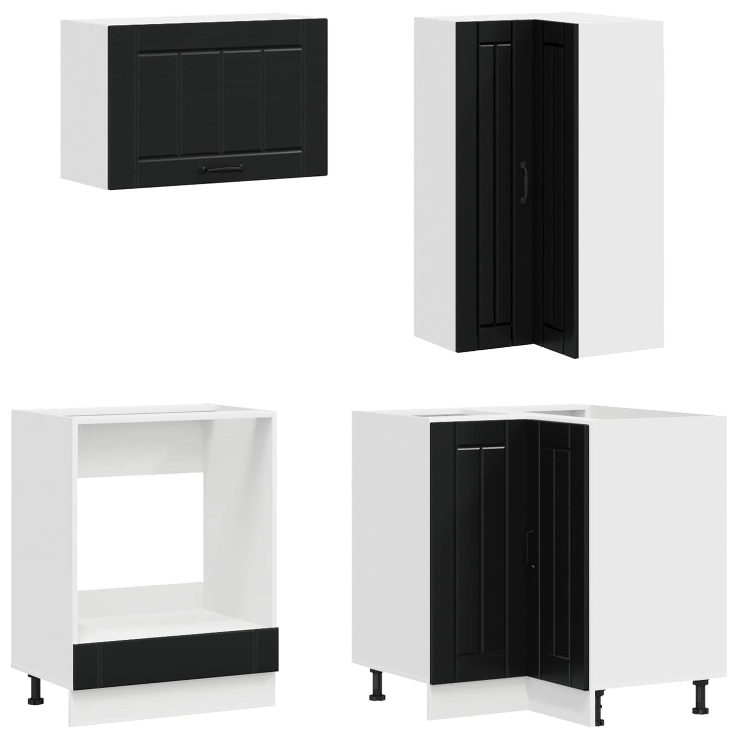Keukenblok LUCCA 8 pcs Zwart Bewerkt hout
