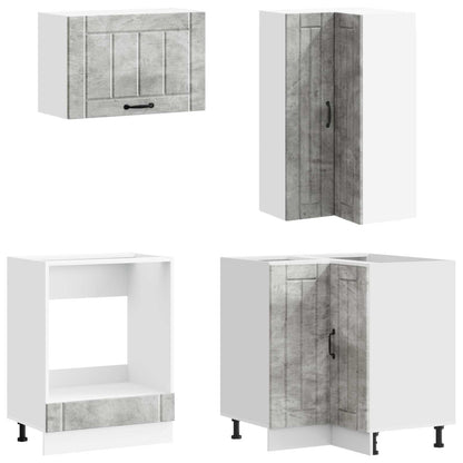 Keukenblok LUCCA 8 pcs Betongrijs Bewerkt hout
