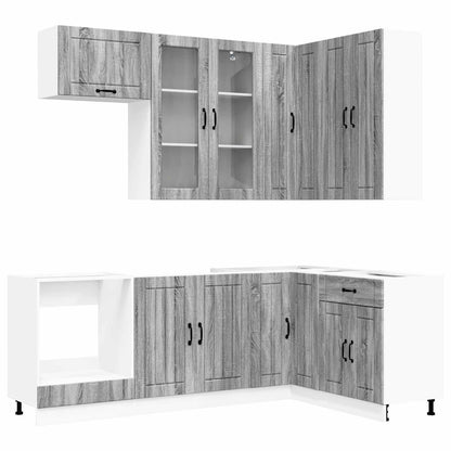 Keukenblok LUCCA 8 pcs Grijs Sonoma Bewerkt hout