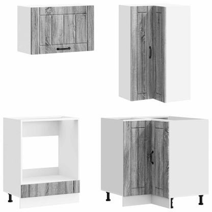 Keukenblok LUCCA 8 pcs Grijs Sonoma Bewerkt hout